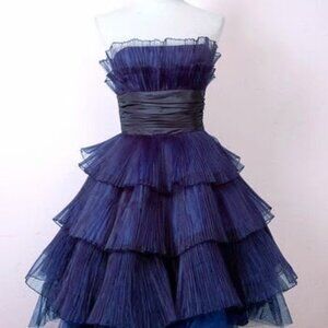 NWOT Betsey Johnson Navy & Black cupcake party dress, tulle & chiffon, 2, 4, 6